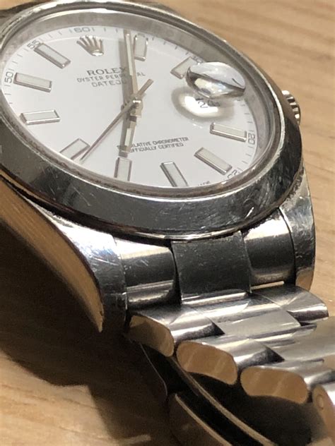 rolex sharp edges|are rolex watches polished.